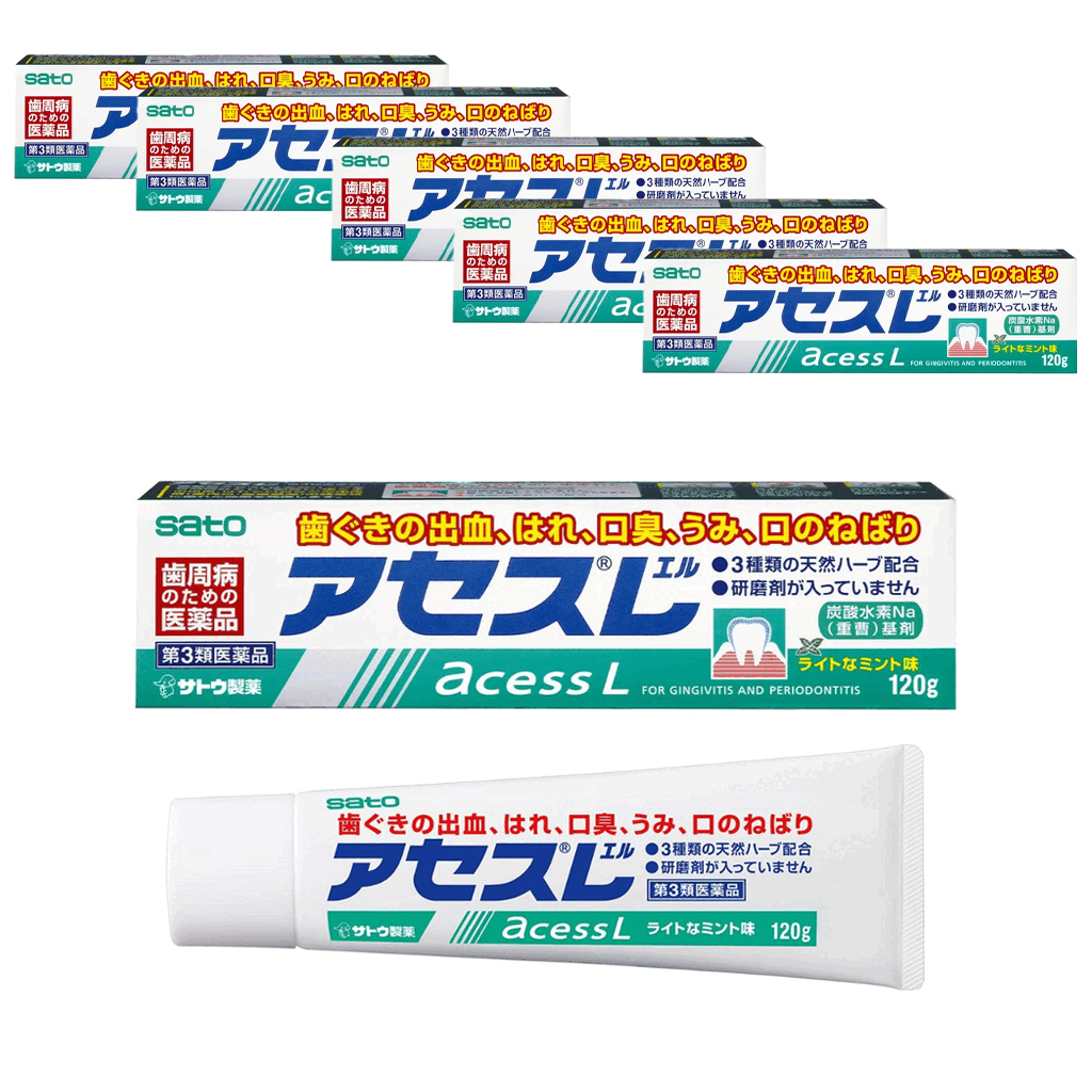 사토 아세스L 치약 120g, 6개 세트